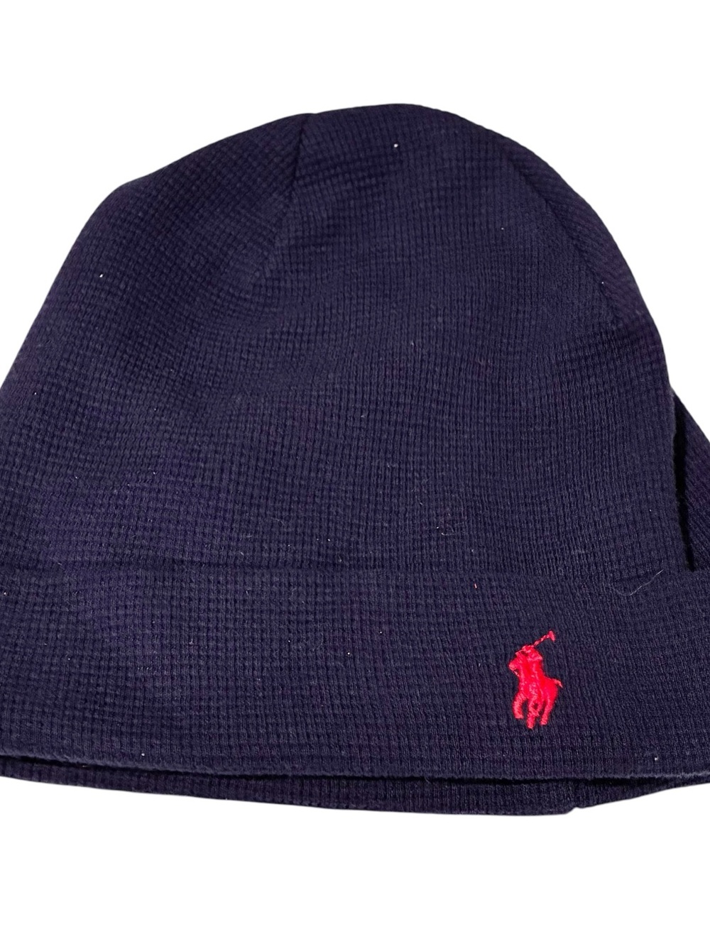 Polo Ralph Lauren Men's Cruise Navy Cotton Ribbed Cuff Thermal Beanie